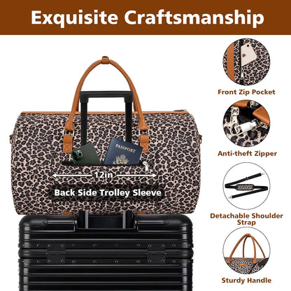 Convertible 2-in-1 Garment Bags for Travel, 50L Carry On Garment Duffle Bag With Shoe Compartment Large Weekender Bag for Women Men Hanging Suitcase Suit Travel Duffel Overnight Bags 4pcs Set
