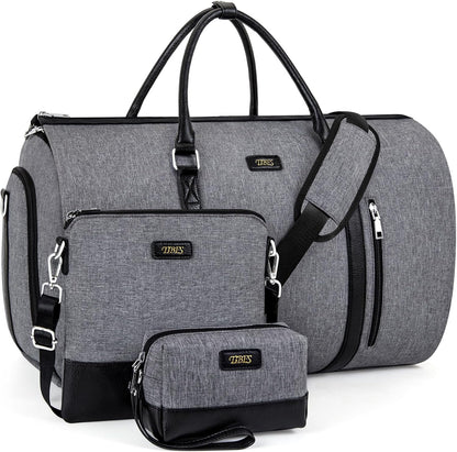 Convertible 2-in-1 Garment Bags for Travel, 50L Carry On Garment Duffle Bag With Shoe Compartment Large Weekender Bag for Women Men Hanging Suitcase Suit Travel Duffel Overnight Bags 4pcs Set