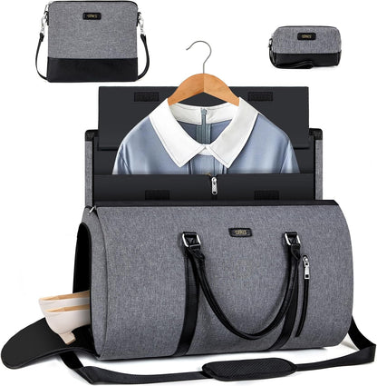 Convertible 2-in-1 Garment Bags for Travel, 50L Carry On Garment Duffle Bag With Shoe Compartment Large Weekender Bag for Women Men Hanging Suitcase Suit Travel Duffel Overnight Bags 4pcs Set
