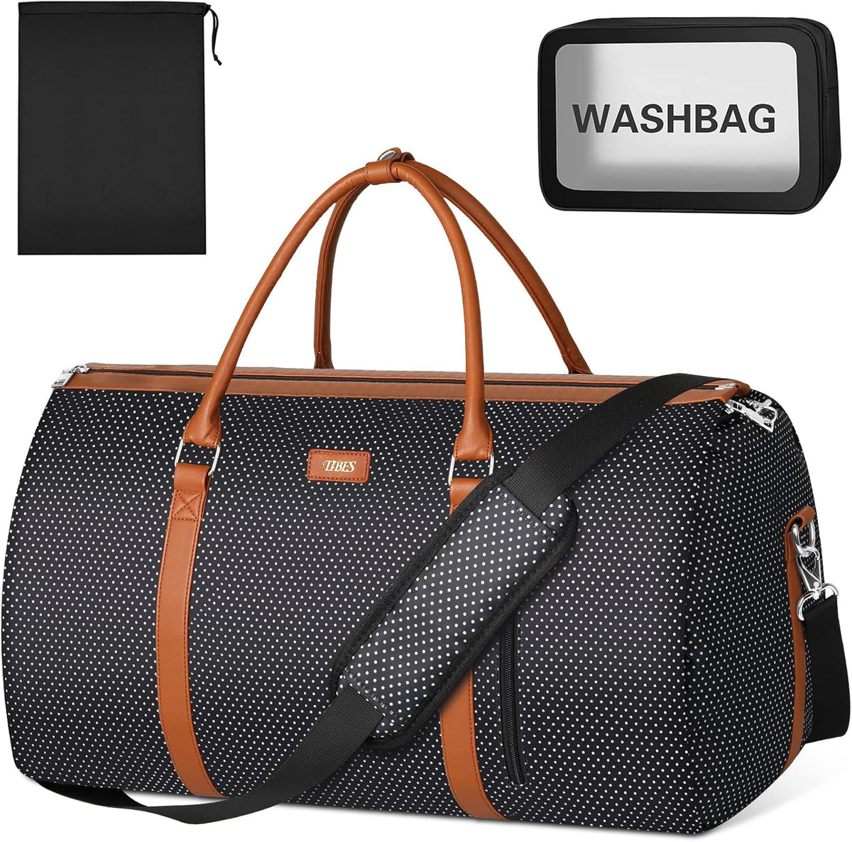 Convertible 2-in-1 Garment Bags for Travel, 50L Carry On Garment Duffle Bag With Shoe Compartment Large Weekender Bag for Women Men Hanging Suitcase Suit Travel Duffel Overnight Bags 4pcs Set
