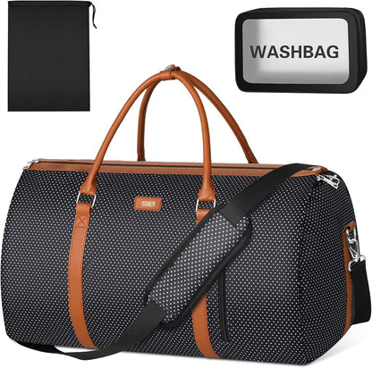 Convertible 2-in-1 Garment Bags for Travel, 50L Carry On Garment Duffle Bag With Shoe Compartment Large Weekender Bag for Women Men Hanging Suitcase Suit Travel Duffel Overnight Bags 4pcs Set