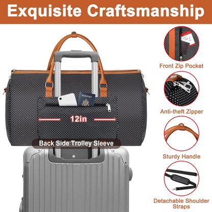 Convertible 2-in-1 Garment Bags for Travel, 50L Carry On Garment Duffle Bag With Shoe Compartment Large Weekender Bag for Women Men Hanging Suitcase Suit Travel Duffel Overnight Bags 4pcs Set