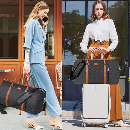 Convertible 2-in-1 Garment Bags for Travel, 50L Carry On Garment Duffle Bag With Shoe Compartment Large Weekender Bag for Women Men Hanging Suitcase Suit Travel Duffel Overnight Bags 4pcs Set