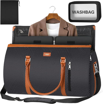 Convertible 2-in-1 Garment Bags for Travel, 50L Carry On Garment Duffle Bag With Shoe Compartment Large Weekender Bag for Women Men Hanging Suitcase Suit Travel Duffel Overnight Bags 4pcs Set