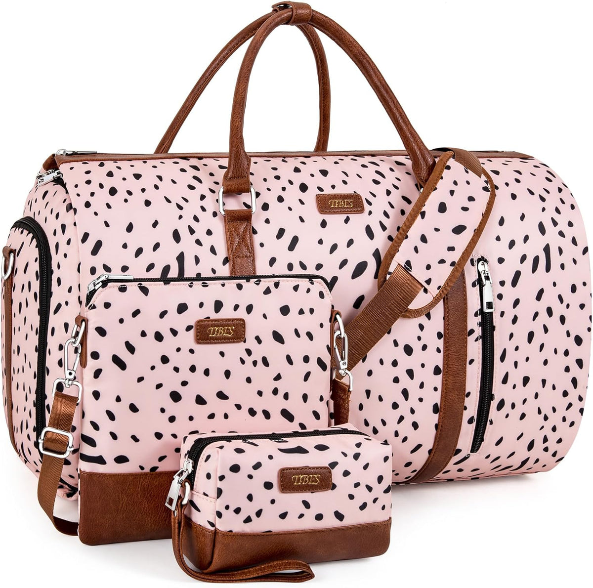 Convertible 2-in-1 Garment Bags for Travel, 50L Carry On Garment Duffle Bag With Shoe Compartment Large Weekender Bag for Women Men Hanging Suitcase Suit Travel Duffel Overnight Bags 4pcs Set