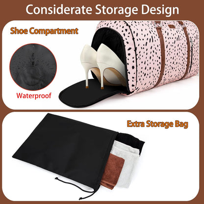 Convertible 2-in-1 Garment Bags for Travel, 50L Carry On Garment Duffle Bag With Shoe Compartment Large Weekender Bag for Women Men Hanging Suitcase Suit Travel Duffel Overnight Bags 4pcs Set