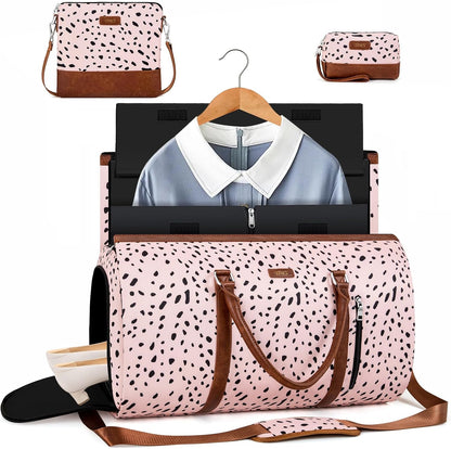 Convertible 2-in-1 Garment Bags for Travel, 50L Carry On Garment Duffle Bag With Shoe Compartment Large Weekender Bag for Women Men Hanging Suitcase Suit Travel Duffel Overnight Bags 4pcs Set