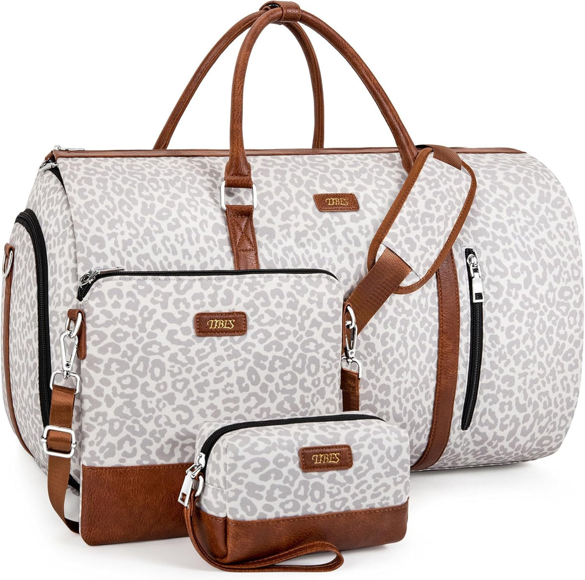 Convertible 2-in-1 Garment Bags for Travel, 50L Carry On Garment Duffle Bag With Shoe Compartment Large Weekender Bag for Women Men Hanging Suitcase Suit Travel Duffel Overnight Bags 4pcs Set