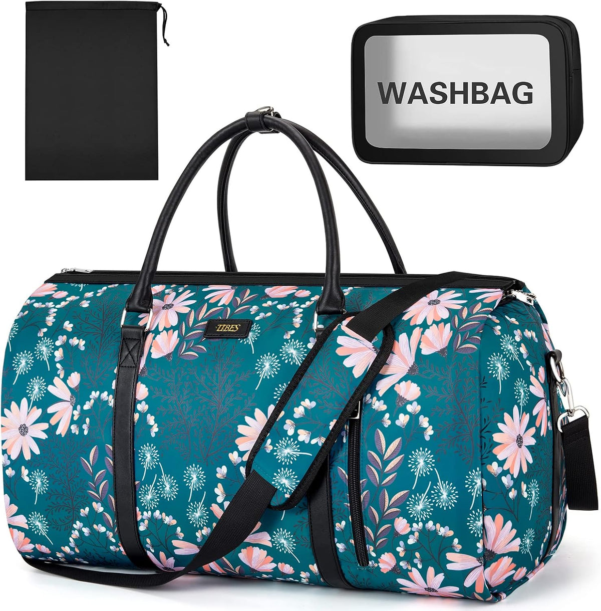 Convertible 2-in-1 Garment Bags for Travel, 50L Carry On Garment Duffle Bag With Shoe Compartment Large Weekender Bag for Women Men Hanging Suitcase Suit Travel Duffel Overnight Bags 4pcs Set