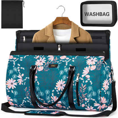 Convertible 2-in-1 Garment Bags for Travel, 50L Carry On Garment Duffle Bag With Shoe Compartment Large Weekender Bag for Women Men Hanging Suitcase Suit Travel Duffel Overnight Bags 4pcs Set
