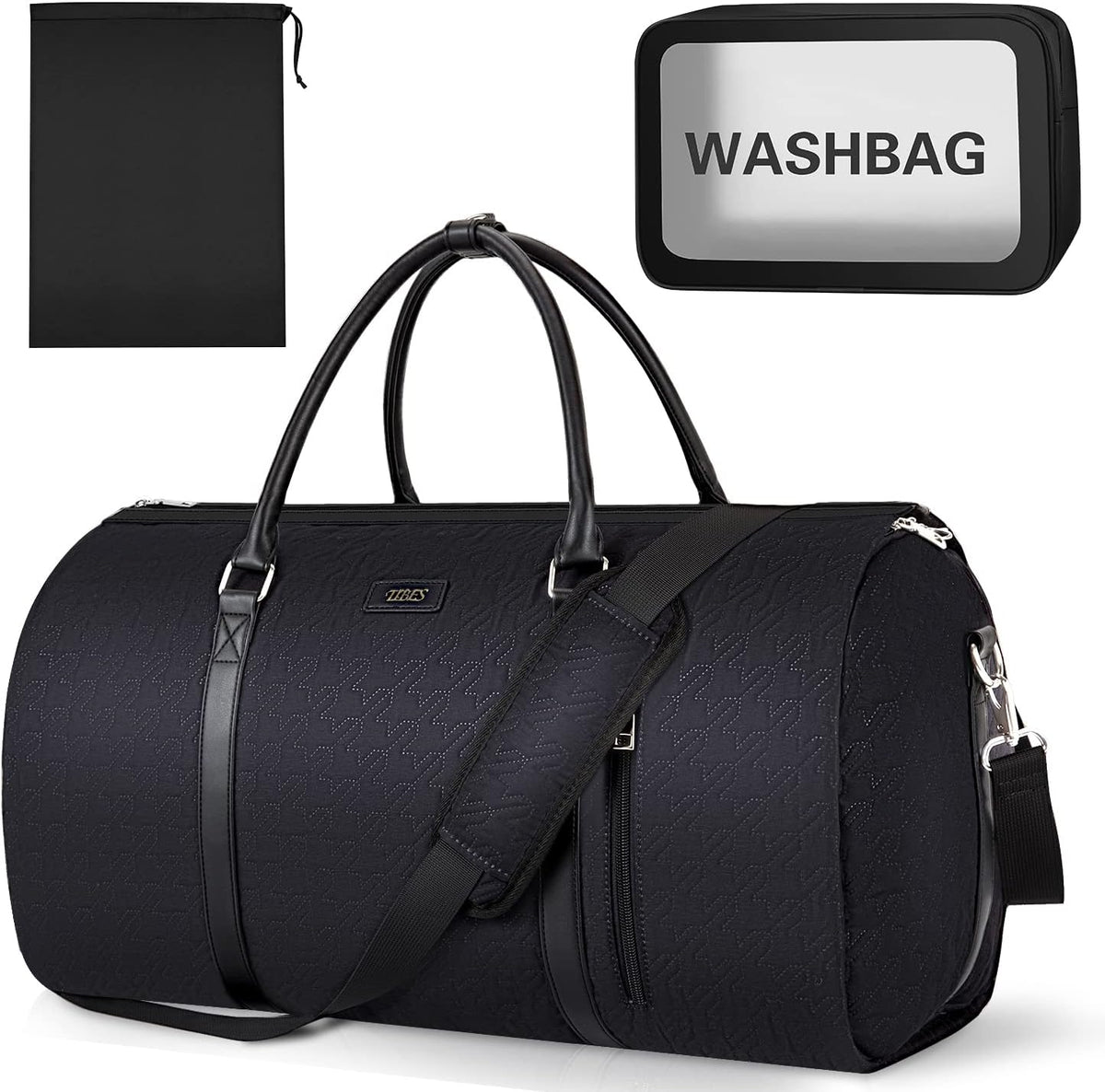 Convertible 2-in-1 Garment Bags for Travel, 50L Carry On Garment Duffle Bag With Shoe Compartment Large Weekender Bag for Women Men Hanging Suitcase Suit Travel Duffel Overnight Bags 4pcs Set