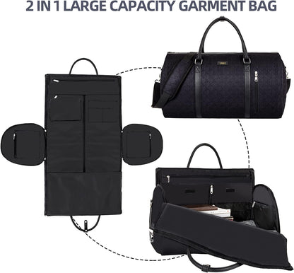 Convertible 2-in-1 Garment Bags for Travel, 50L Carry On Garment Duffle Bag With Shoe Compartment Large Weekender Bag for Women Men Hanging Suitcase Suit Travel Duffel Overnight Bags 4pcs Set