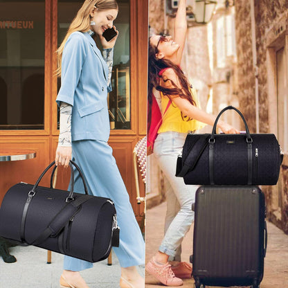 Convertible 2-in-1 Garment Bags for Travel, 50L Carry On Garment Duffle Bag With Shoe Compartment Large Weekender Bag for Women Men Hanging Suitcase Suit Travel Duffel Overnight Bags 4pcs Set