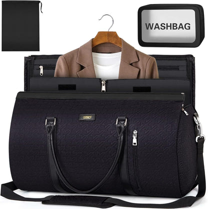 Convertible 2-in-1 Garment Bags for Travel, 50L Carry On Garment Duffle Bag With Shoe Compartment Large Weekender Bag for Women Men Hanging Suitcase Suit Travel Duffel Overnight Bags 4pcs Set
