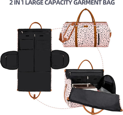Convertible 2-in-1 Garment Bags for Travel, 50L Carry On Garment Duffle Bag With Shoe Compartment Large Weekender Bag for Women Men Hanging Suitcase Suit Travel Duffel Overnight Bags 4pcs Set