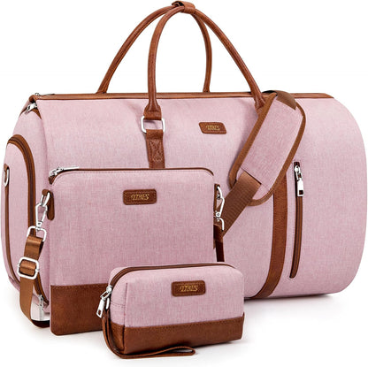Convertible 2-in-1 Garment Bags for Travel, 50L Carry On Garment Duffle Bag With Shoe Compartment Large Weekender Bag for Women Men Hanging Suitcase Suit Travel Duffel Overnight Bags 4pcs Set