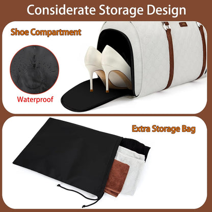Convertible 2-in-1 Garment Bags for Travel, 50L Carry On Garment Duffle Bag With Shoe Compartment Large Weekender Bag for Women Men Hanging Suitcase Suit Travel Duffel Overnight Bags 4pcs Set