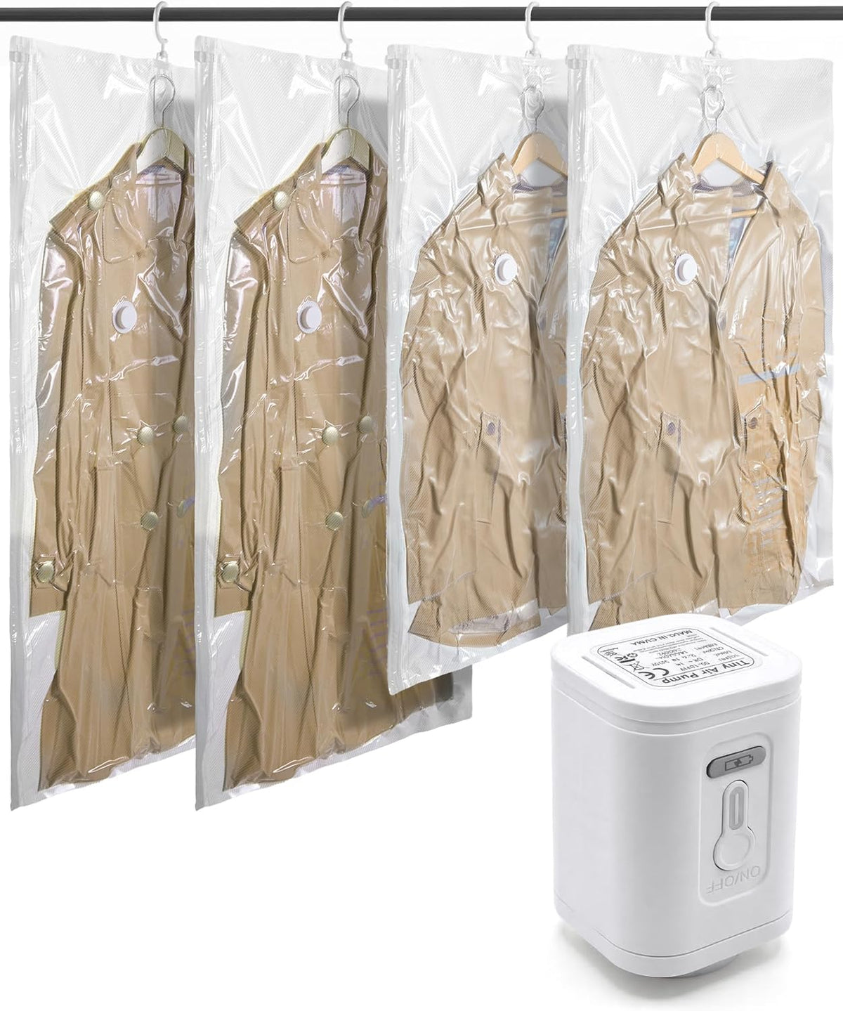 Vacuum Seal Storage Bags for Clothing Travel, 12 Pack Travel Essentials Bundle includes Laundry Bag & Waterproof Shoe Bag & TSA Approved Toiletry Bag, Hand Pump Included