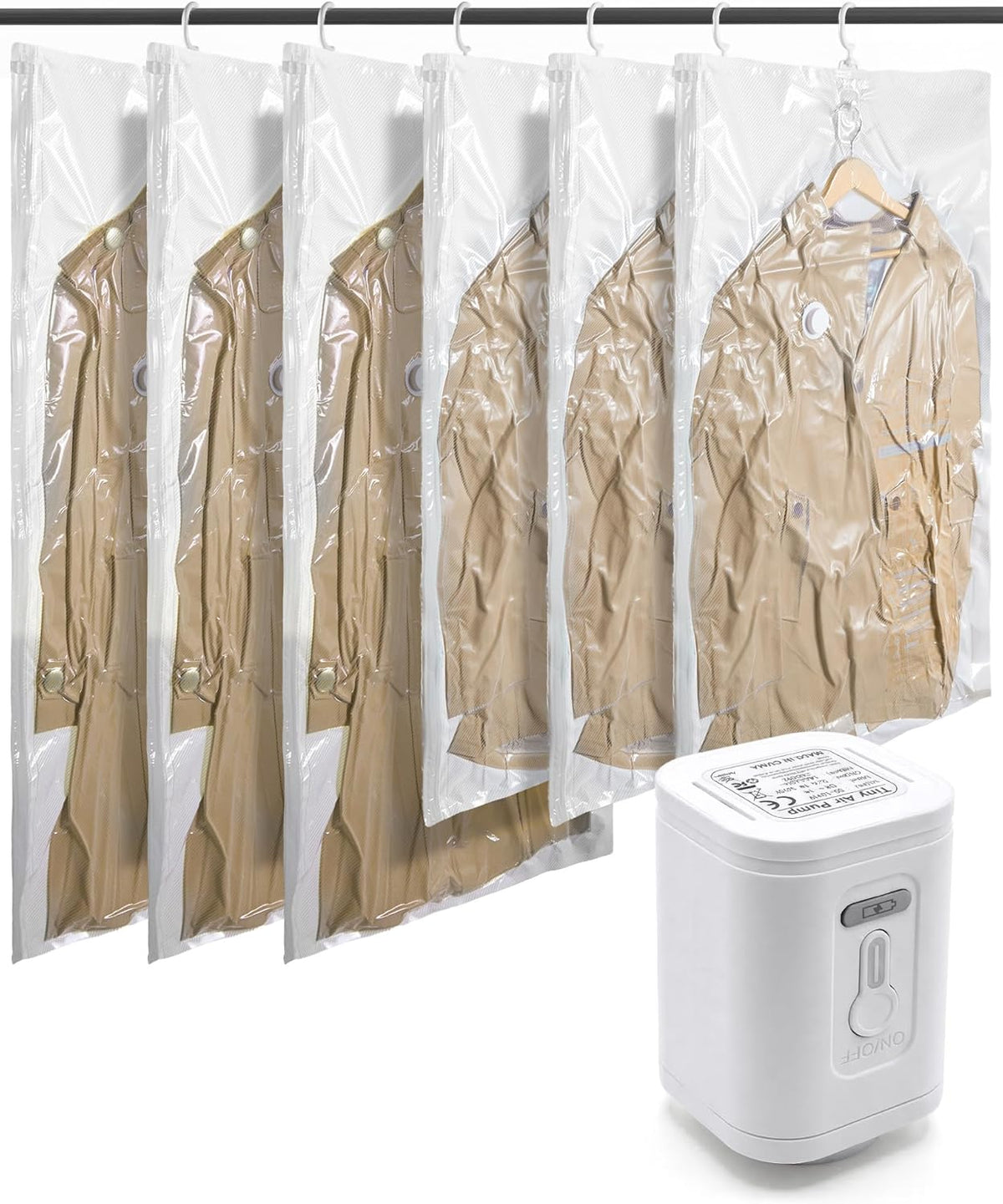 Vacuum Seal Storage Bags for Clothing Travel, 12 Pack Travel Essentials Bundle includes Laundry Bag & Waterproof Shoe Bag & TSA Approved Toiletry Bag, Hand Pump Included