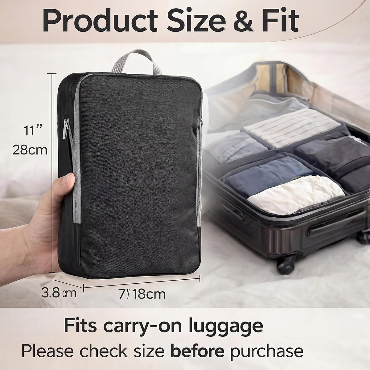 6 Pcs Large Ultralight Compression Packing Cubes for Travel 17.3 x 12.6'' XL Large Expandable Luggage Storage Organizers for Save Space Family Long Trips (Blue)