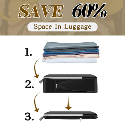 6 Pcs Large Ultralight Compression Packing Cubes for Travel 17.3 x 12.6'' XL Large Expandable Luggage Storage Organizers for Save Space Family Long Trips (Blue)