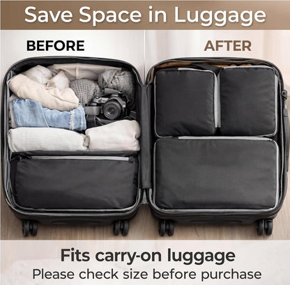 6 Pcs Large Ultralight Compression Packing Cubes for Travel 17.3 x 12.6'' XL Large Expandable Luggage Storage Organizers for Save Space Family Long Trips (Blue)