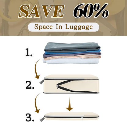 6 Pcs Large Ultralight Compression Packing Cubes for Travel 17.3 x 12.6'' XL Large Expandable Luggage Storage Organizers for Save Space Family Long Trips (Blue)
