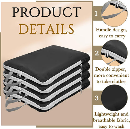 6 Pcs Large Ultralight Compression Packing Cubes for Travel 17.3 x 12.6'' XL Large Expandable Luggage Storage Organizers for Save Space Family Long Trips (Blue)
