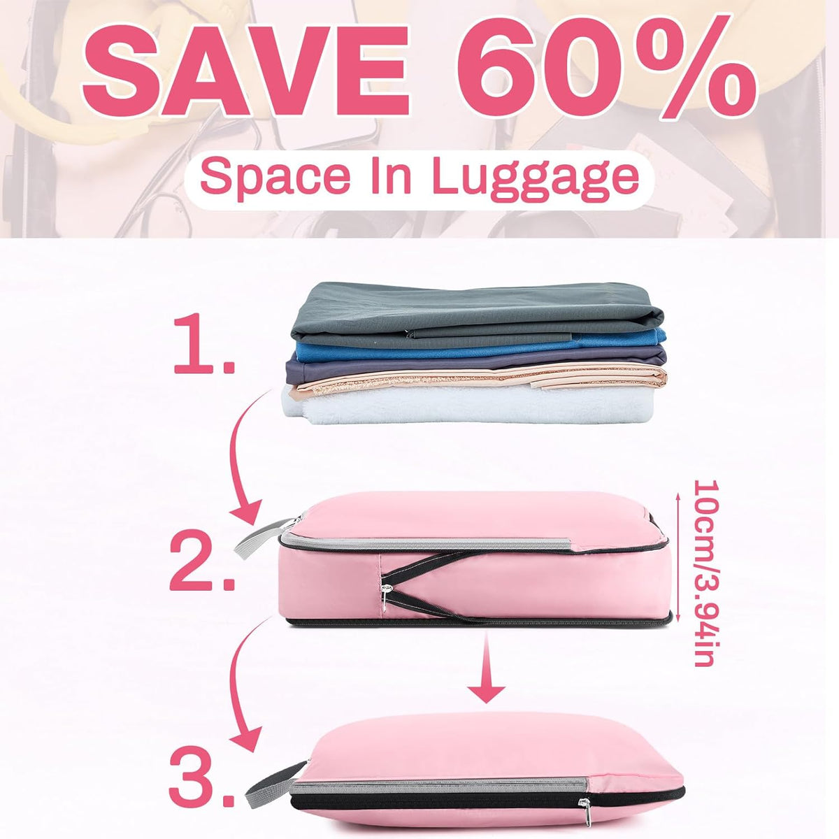 6 Pcs Large Ultralight Compression Packing Cubes for Travel 17.3 x 12.6'' XL Large Expandable Luggage Storage Organizers for Save Space Family Long Trips (Blue)