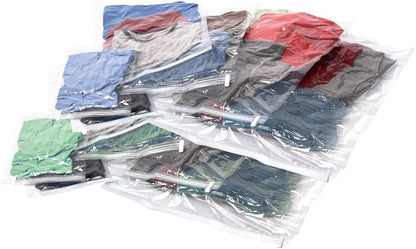 Compression Packing Bags, Clear, 12-Piece Kit (2-Pouch/4-Carry-On/4-Large/2-X-Large