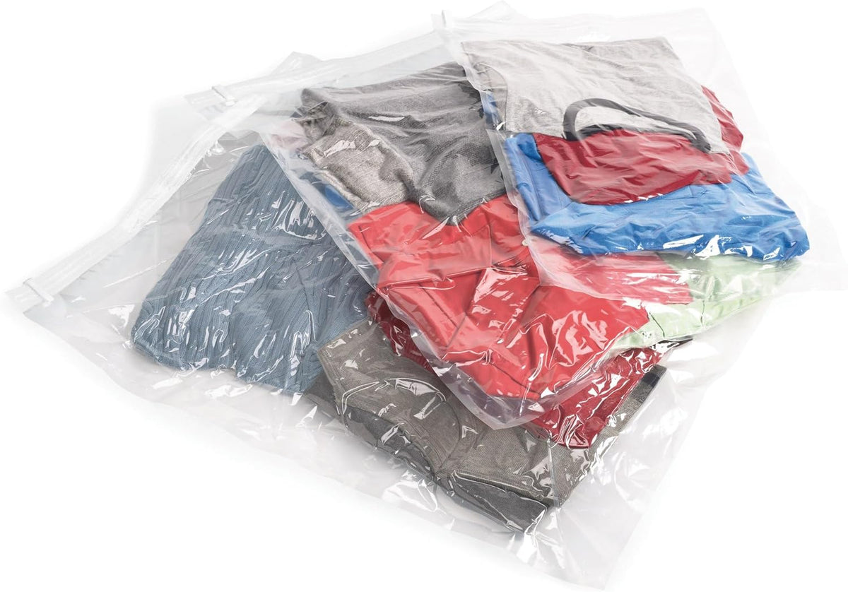 Compression Packing Bags, Clear, 12-Piece Kit (2-Pouch/4-Carry-On/4-Large/2-X-Large