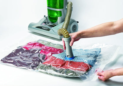 Compression Packing Bags, Clear, 12-Piece Kit (2-Pouch/4-Carry-On/4-Large/2-X-Large