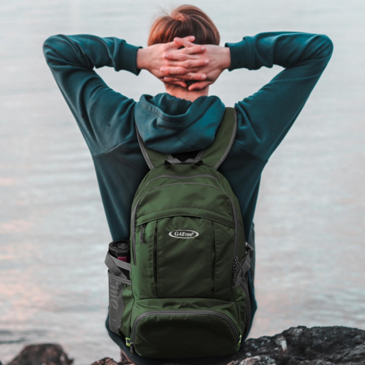 40L Lightweight Packable Hiking Backpack, Waterproof Travel Daypack | Water-Resistant Polyamide, Size: 18.9*12.9*9.4inch(L*W*H), 100% Waterproof Wet Pocket, Travel, Climbing, swimming (Blue)