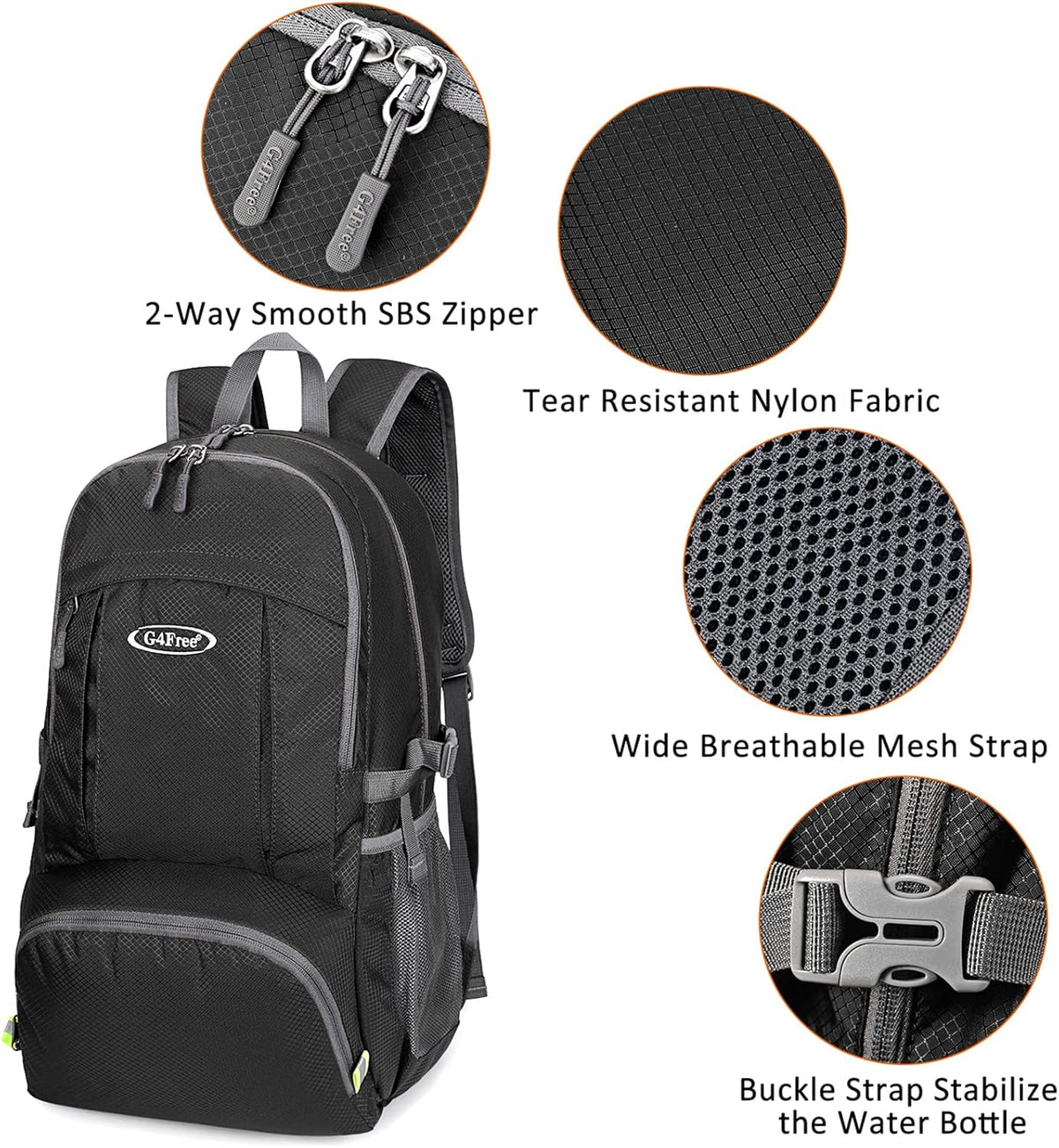 40L Lightweight Packable Hiking Backpack, Waterproof Travel Daypack | Water-Resistant Polyamide, Size: 18.9*12.9*9.4inch(L*W*H), 100% Waterproof Wet Pocket, Travel, Climbing, swimming (Blue)