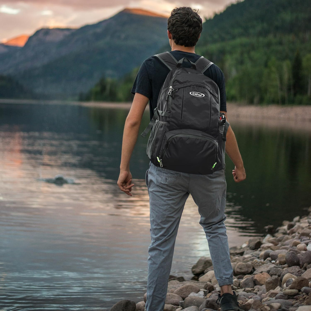 40L Lightweight Packable Hiking Backpack, Waterproof Travel Daypack | Water-Resistant Polyamide, Size: 18.9*12.9*9.4inch(L*W*H), 100% Waterproof Wet Pocket, Travel, Climbing, swimming (Blue)