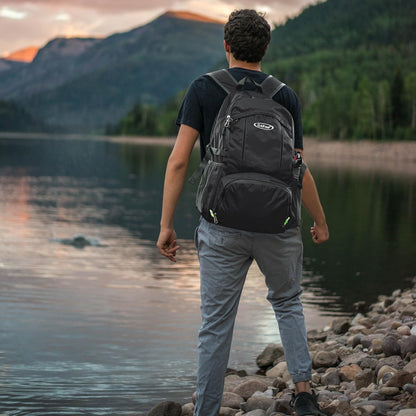 40L Lightweight Packable Hiking Backpack, Waterproof Travel Daypack | Water-Resistant Polyamide, Size: 18.9*12.9*9.4inch(L*W*H), 100% Waterproof Wet Pocket, Travel, Climbing, swimming (Blue)