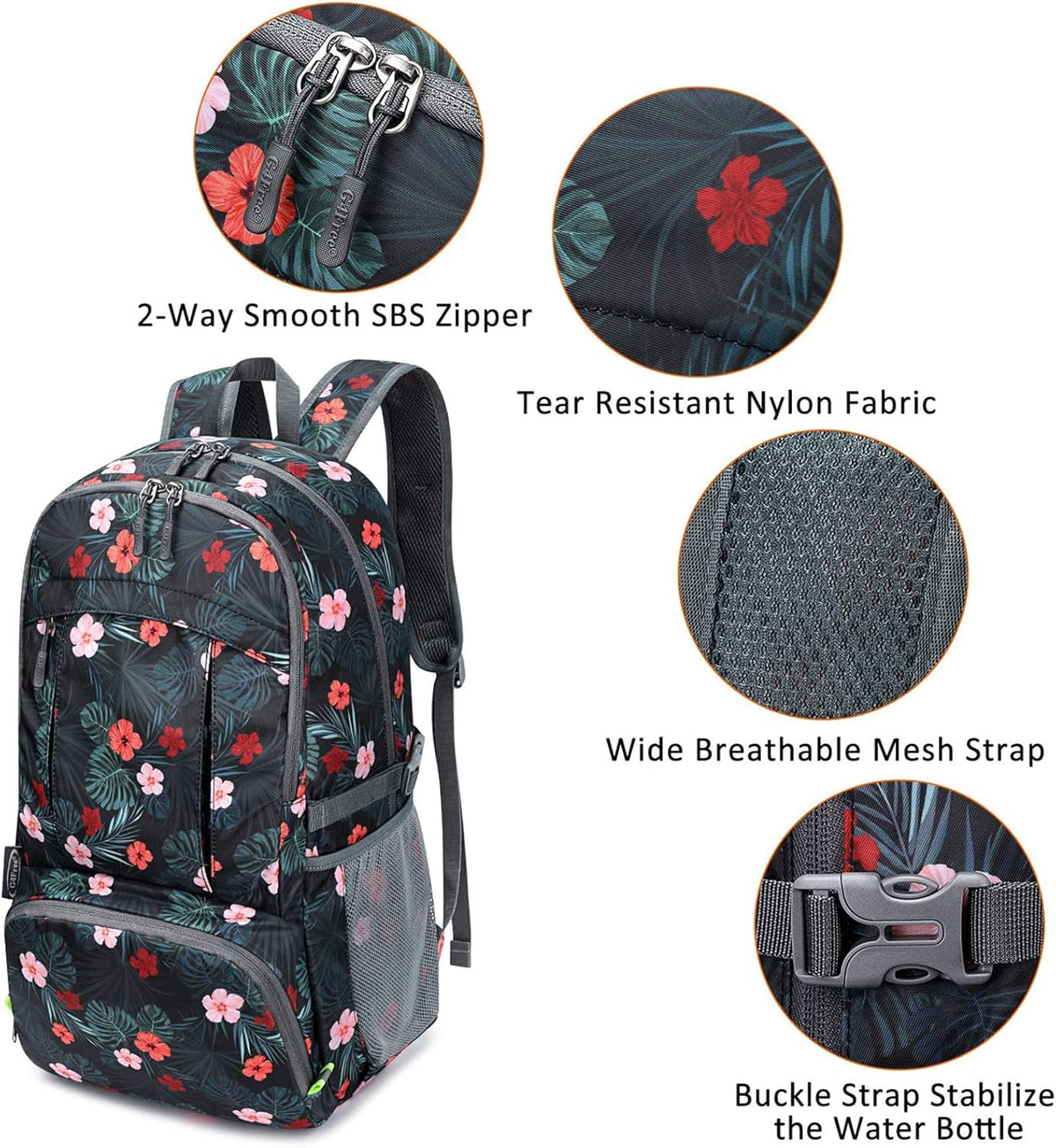 40L Lightweight Packable Hiking Backpack, Waterproof Travel Daypack | Water-Resistant Polyamide, Size: 18.9*12.9*9.4inch(L*W*H), 100% Waterproof Wet Pocket, Travel, Climbing, swimming (Blue)