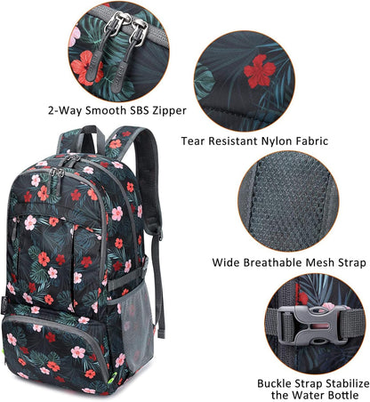 40L Lightweight Packable Hiking Backpack, Waterproof Travel Daypack | Water-Resistant Polyamide, Size: 18.9*12.9*9.4inch(L*W*H), 100% Waterproof Wet Pocket, Travel, Climbing, swimming (Blue)