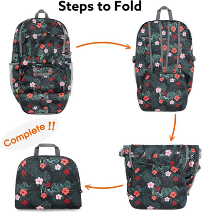 40L Lightweight Packable Hiking Backpack, Waterproof Travel Daypack | Water-Resistant Polyamide, Size: 18.9*12.9*9.4inch(L*W*H), 100% Waterproof Wet Pocket, Travel, Climbing, swimming (Blue)