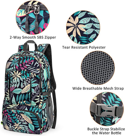 40L Lightweight Packable Hiking Backpack, Waterproof Travel Daypack | Water-Resistant Polyamide, Size: 18.9*12.9*9.4inch(L*W*H), 100% Waterproof Wet Pocket, Travel, Climbing, swimming (Blue)