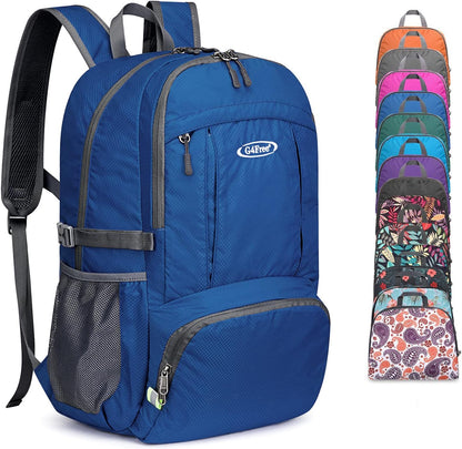 40L Lightweight Packable Hiking Backpack, Waterproof Travel Daypack | Water-Resistant Polyamide, Size: 18.9*12.9*9.4inch(L*W*H), 100% Waterproof Wet Pocket, Travel, Climbing, swimming (Blue)