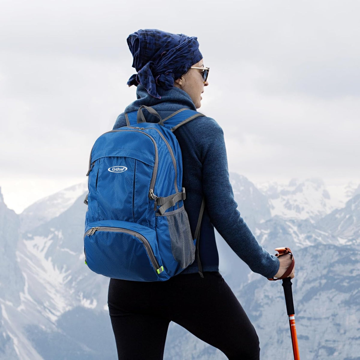 40L Lightweight Packable Hiking Backpack, Waterproof Travel Daypack | Water-Resistant Polyamide, Size: 18.9*12.9*9.4inch(L*W*H), 100% Waterproof Wet Pocket, Travel, Climbing, swimming (Blue)
