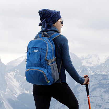40L Lightweight Packable Hiking Backpack, Waterproof Travel Daypack | Water-Resistant Polyamide, Size: 18.9*12.9*9.4inch(L*W*H), 100% Waterproof Wet Pocket, Travel, Climbing, swimming (Blue)