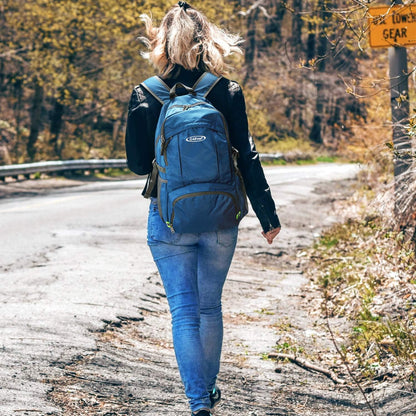 40L Lightweight Packable Hiking Backpack, Waterproof Travel Daypack | Water-Resistant Polyamide, Size: 18.9*12.9*9.4inch(L*W*H), 100% Waterproof Wet Pocket, Travel, Climbing, swimming (Blue)