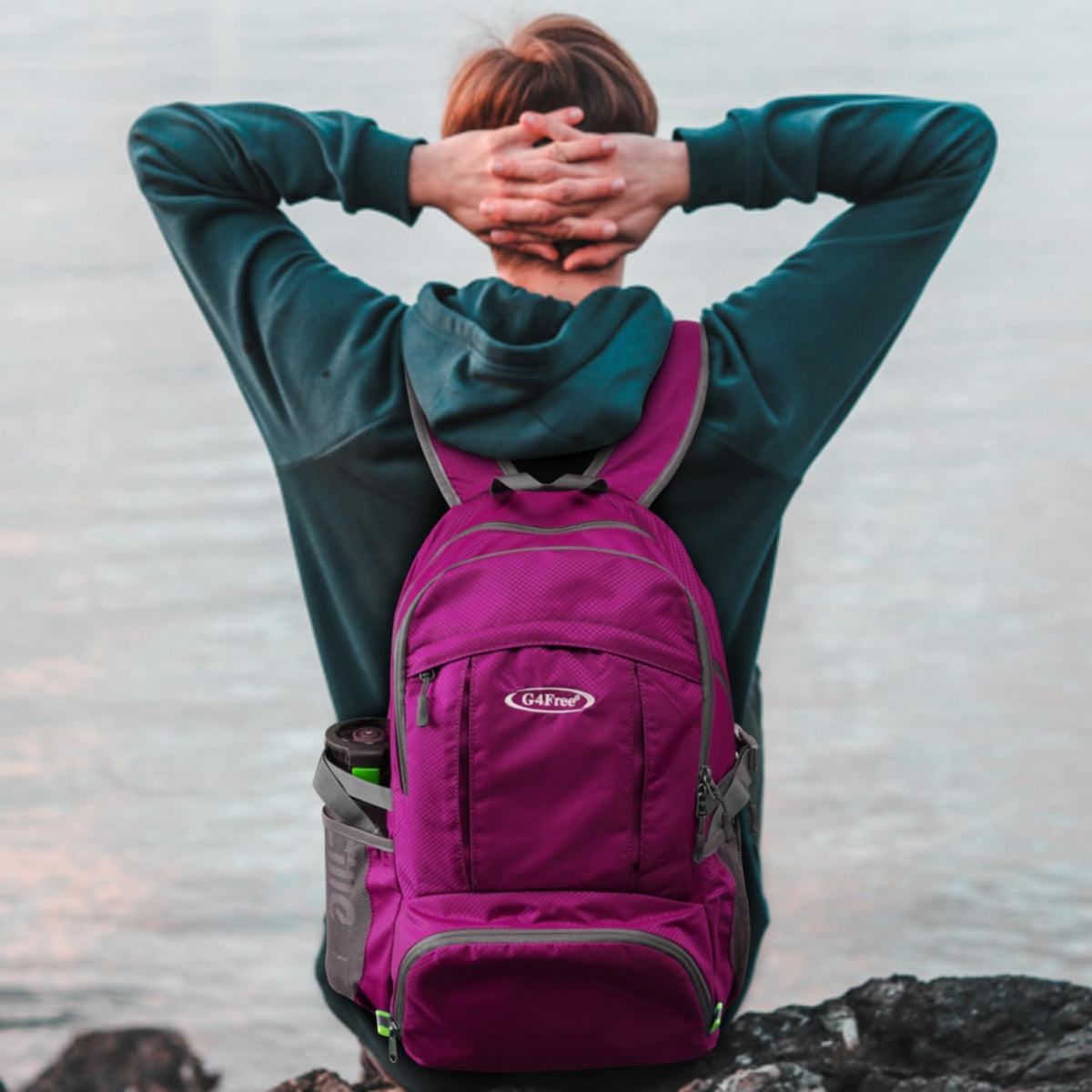 40L Lightweight Packable Hiking Backpack, Waterproof Travel Daypack | Water-Resistant Polyamide, Size: 18.9*12.9*9.4inch(L*W*H), 100% Waterproof Wet Pocket, Travel, Climbing, swimming (Blue)