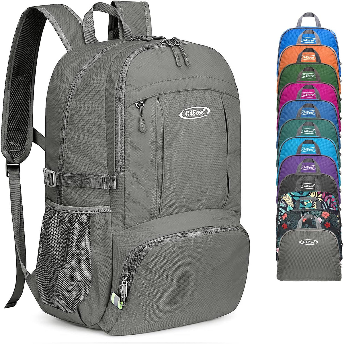 40L Lightweight Packable Hiking Backpack, Waterproof Travel Daypack | Water-Resistant Polyamide, Size: 18.9*12.9*9.4inch(L*W*H), 100% Waterproof Wet Pocket, Travel, Climbing, swimming (Blue)