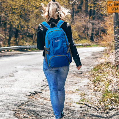 40L Lightweight Packable Hiking Backpack, Waterproof Travel Daypack | Water-Resistant Polyamide, Size: 18.9*12.9*9.4inch(L*W*H), 100% Waterproof Wet Pocket, Travel, Climbing, swimming (Blue)