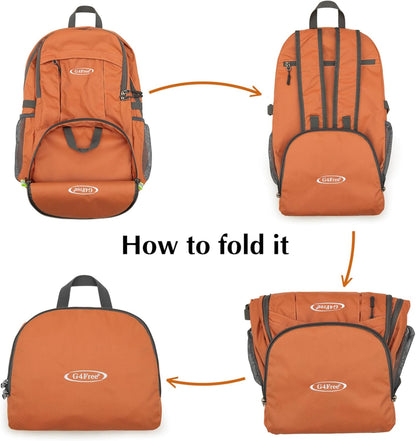 40L Lightweight Packable Hiking Backpack, Waterproof Travel Daypack | Water-Resistant Polyamide, Size: 18.9*12.9*9.4inch(L*W*H), 100% Waterproof Wet Pocket, Travel, Climbing, swimming (Blue)