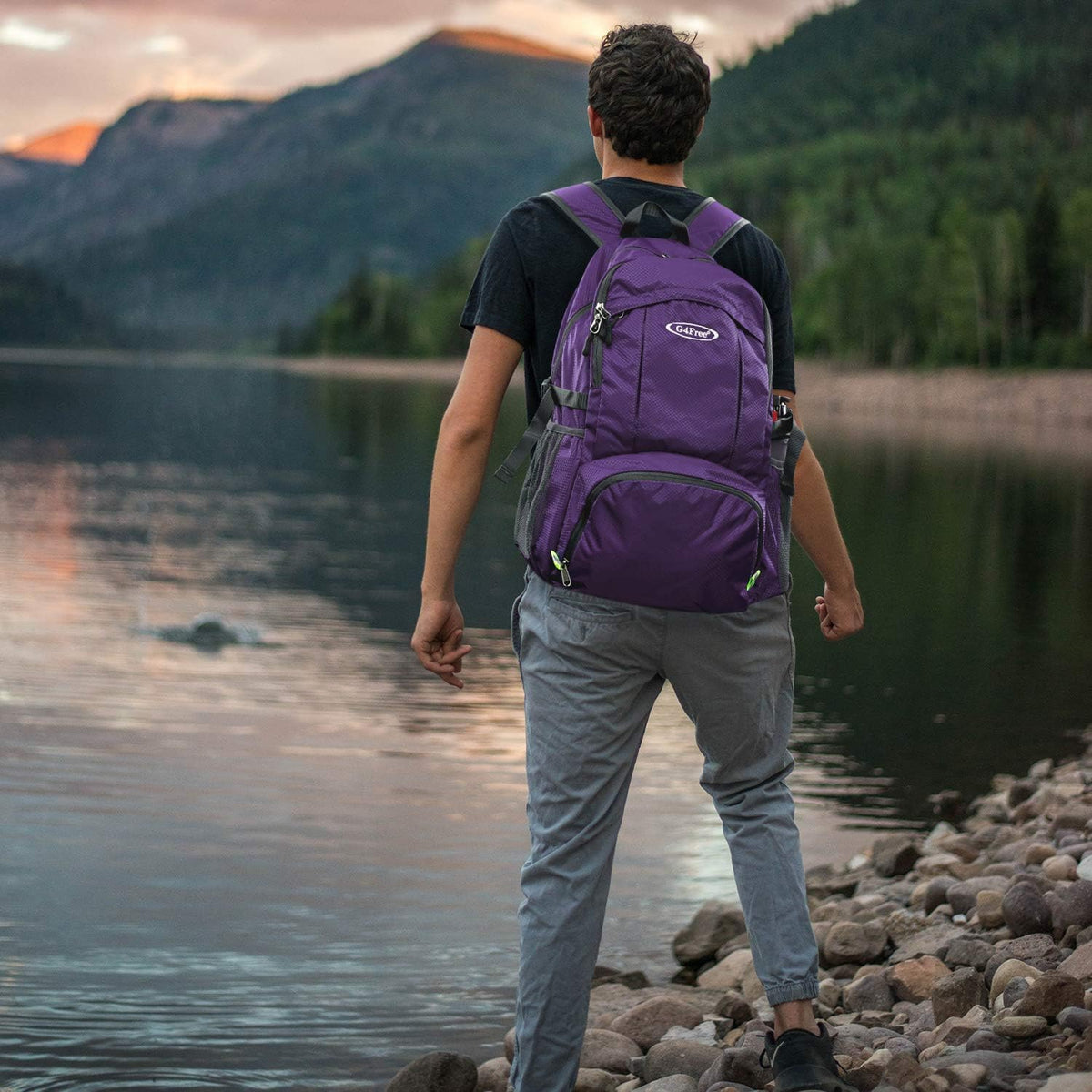 40L Lightweight Packable Hiking Backpack, Waterproof Travel Daypack | Water-Resistant Polyamide, Size: 18.9*12.9*9.4inch(L*W*H), 100% Waterproof Wet Pocket, Travel, Climbing, swimming (Blue)