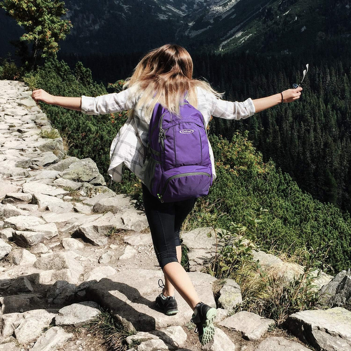 40L Lightweight Packable Hiking Backpack, Waterproof Travel Daypack | Water-Resistant Polyamide, Size: 18.9*12.9*9.4inch(L*W*H), 100% Waterproof Wet Pocket, Travel, Climbing, swimming (Blue)
